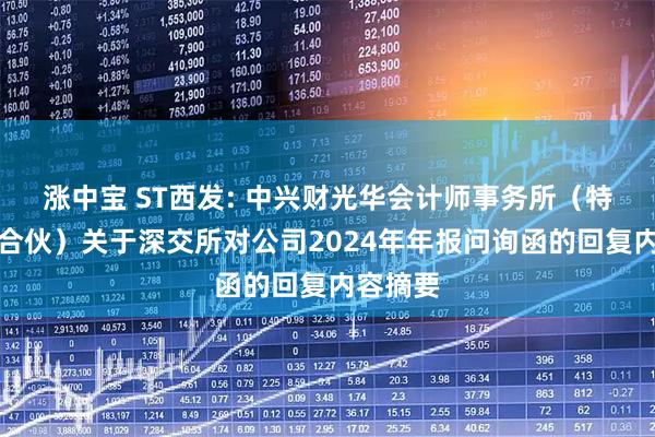 涨中宝 ST西发: 中兴财光华会计师事务所（特殊普通合伙）关于深交所对公司2024年年报问询函的回复内容摘要