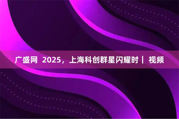 广盛网  2025，上海科创群星闪耀时｜ 视频